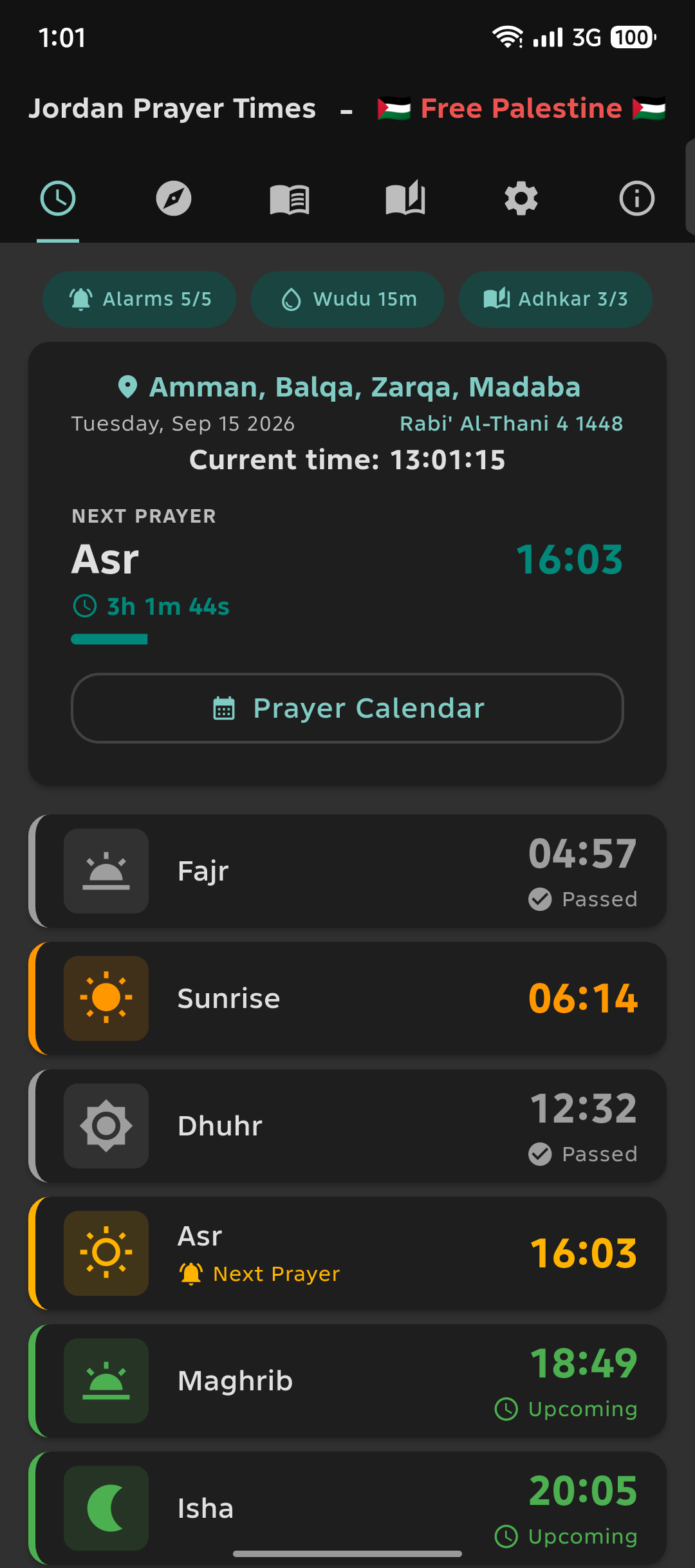 Jordan Prayer Times App
